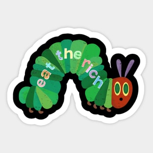 Vintage Eat The Rich Hungry Cute Caterpillar Worm Tee Sticker